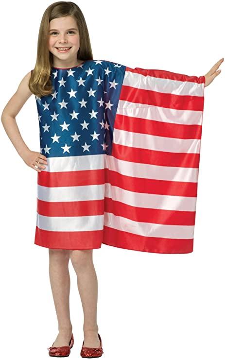 美国国旗束腰儿童服装